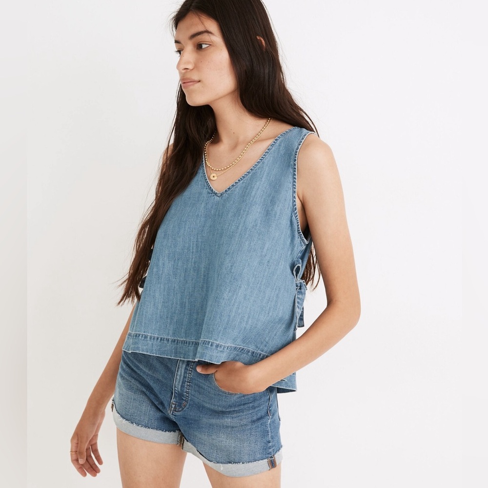 Madewell Light Blue Denim V-Neck Tank